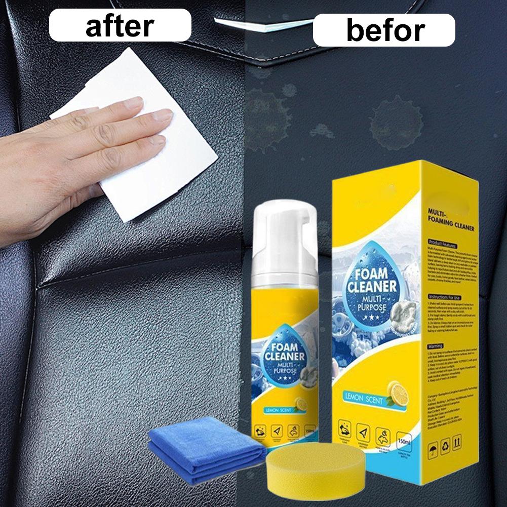 Leather Cleaner Interior - 多目的泡クリーナー。浴室、車内、革製品、プラスチック製品、布製品など、あらゆる場所の奥深い汚れを落とすスプレー。多目的洗浄・脱脂剤。